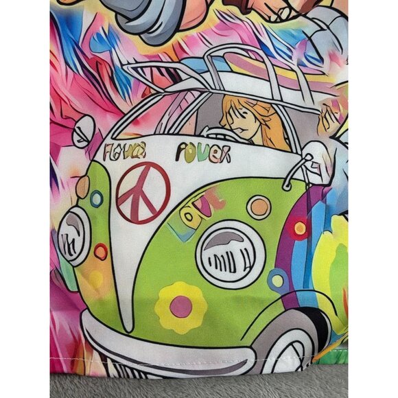 Hippie Graphic Shirt By Ouku Large Peace Van NWT Camp - Picture 6 of 10